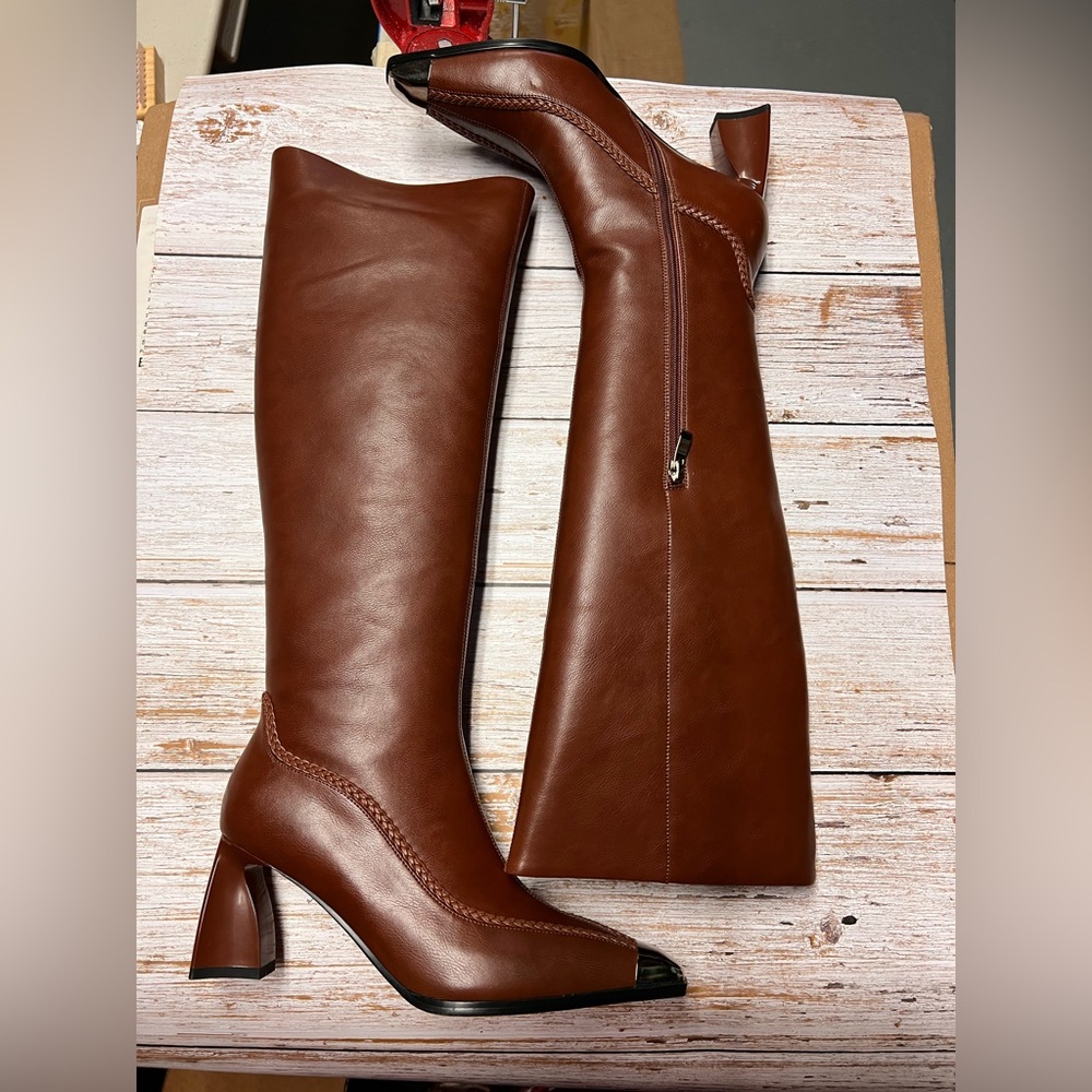 Best in my closet!!! Elegant Brown Leather Women's Knee High Boots